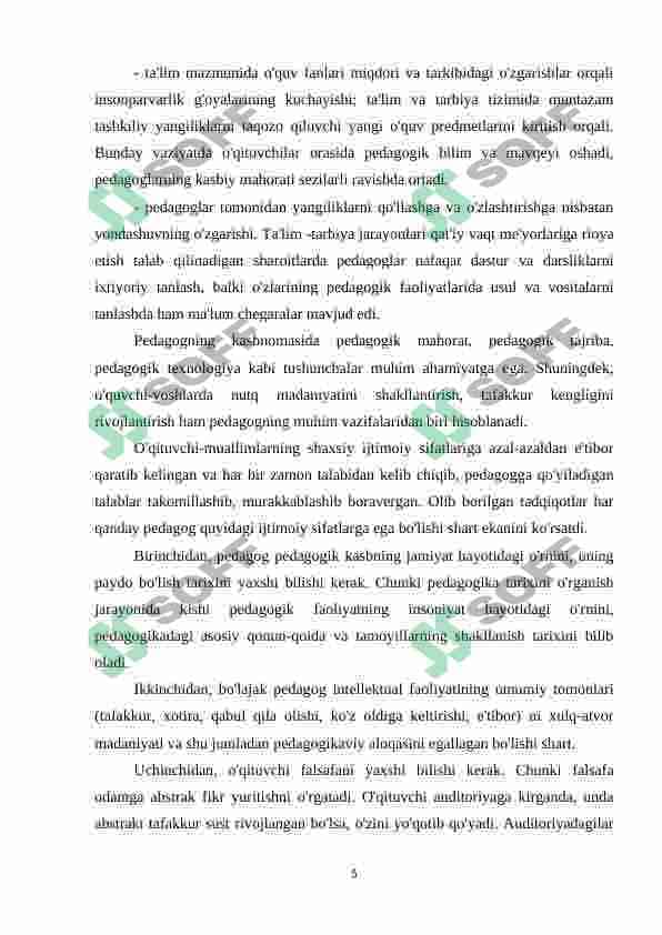 Boshlang’ich sinf o’qituvchisining kasbiy madaniyati 5