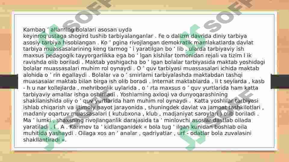 Turli yosh davrlarida o'zlashtirish xususiyatlari 5