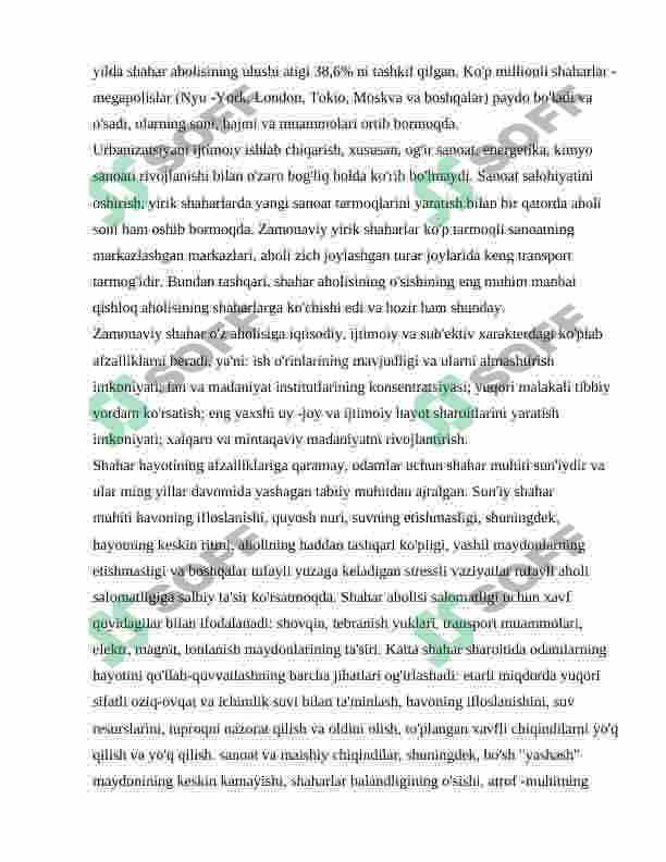 Urbanizatsiya jarayoni va ekologik muommolar 5