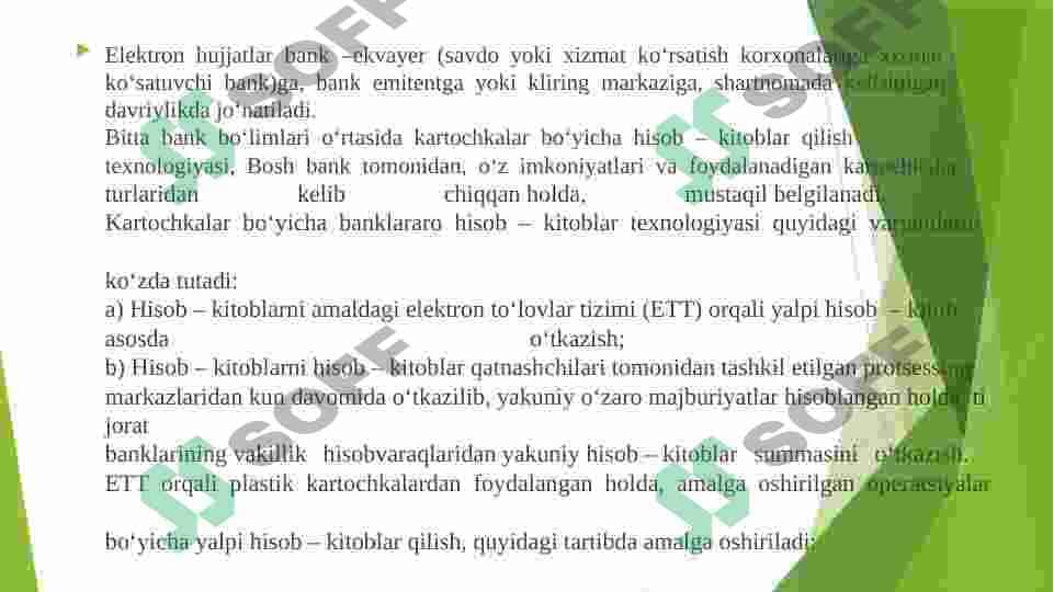 Bank plastik kartochkalar bilan operatsiyalar va ularning hisobi 5