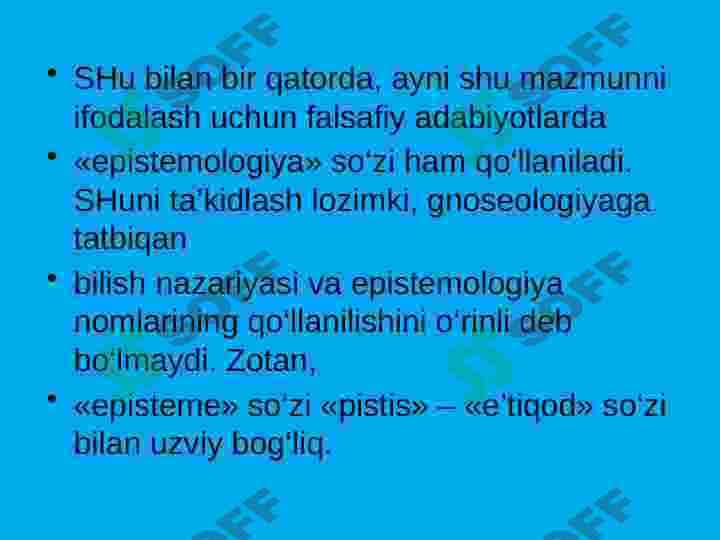 Bilish falsafasi (falsafa) 5