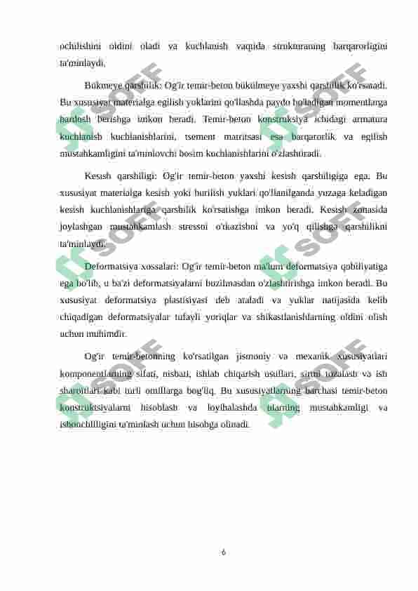 OGIR TEMIR BETONNING TARKINI HISOBLASH 5