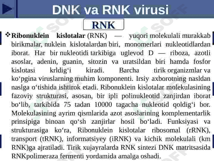 Viruslar va o'smalar ta'siriga qarshi dori vositalarining tashqi mexanizmi (DNK, RNK) 5