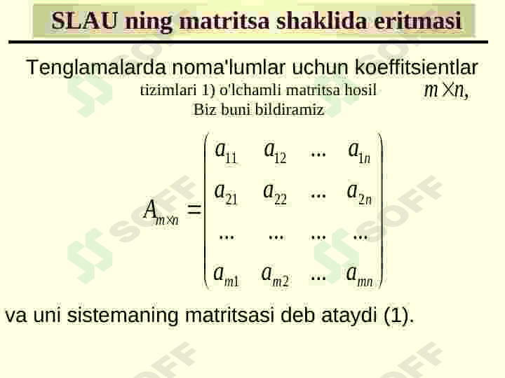 Chiziqli algebraik tenglamalar sistemasi 5