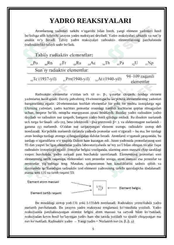 Yadro kimyosining tibbiyotdagi o’rni 5