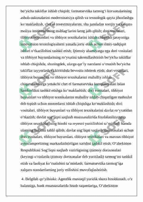Farmatsevtika faolyatini muvofiqlashtiruvchi qonun hujjatlari 5