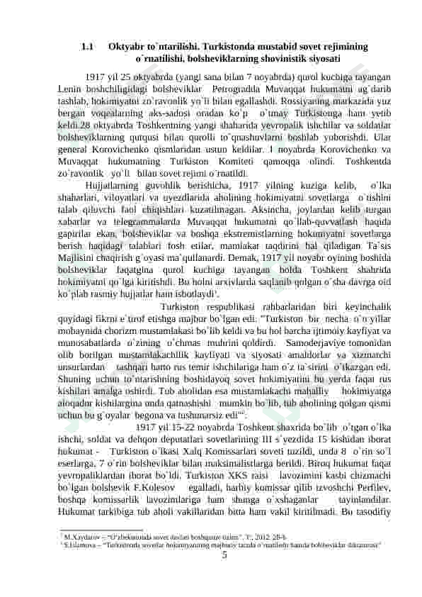 “TURKISTONDA BOLSHEVIKLAR HUKMRONLIGI VA UNING XONLIKLARGA TA’SIRI” 5