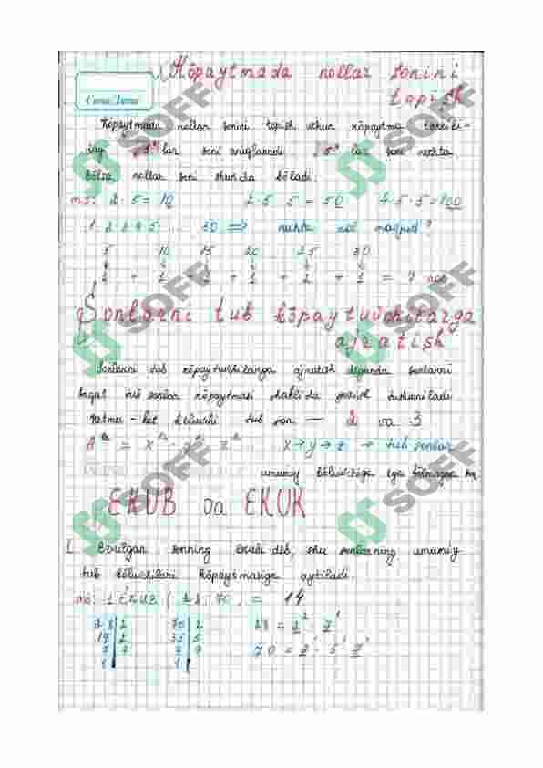 Matematika qo'llanma har qanday inson uchun 5