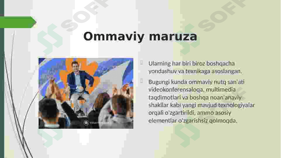 Ommaviy ma’ruzalar, notiqlik turlari 5
