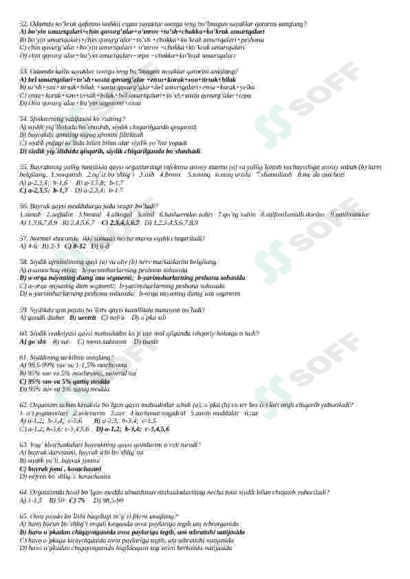 BIOLOGIY FANIDAN TESTLAR TO'PLAMI (JAVOBLI) 5