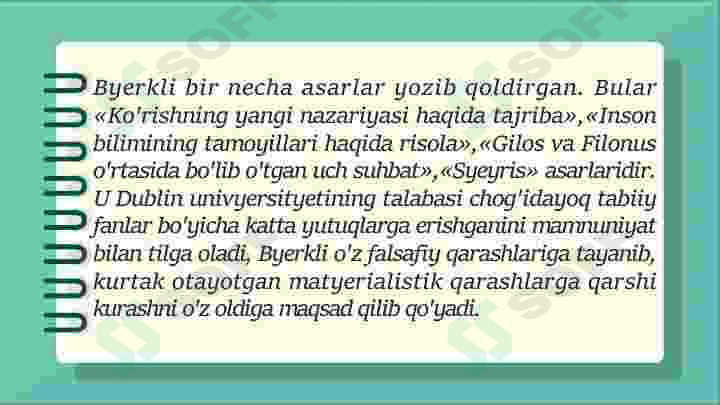 Jorj Berkli falsafasi 5