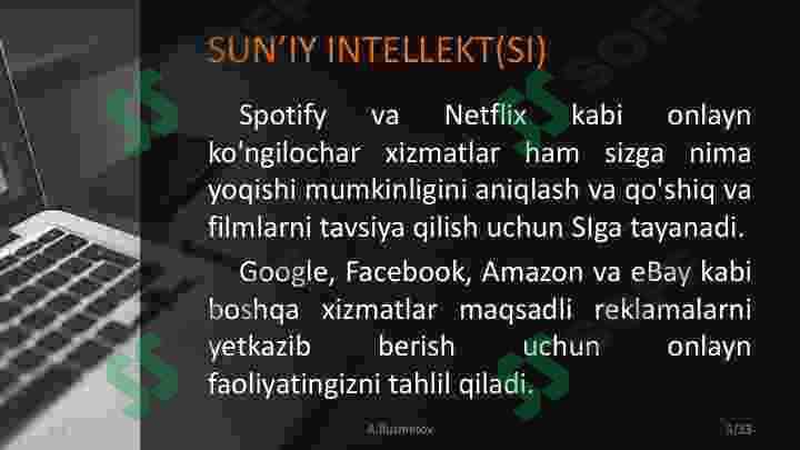 Sun'iy intellellekt. Tarixi va turlari. 5