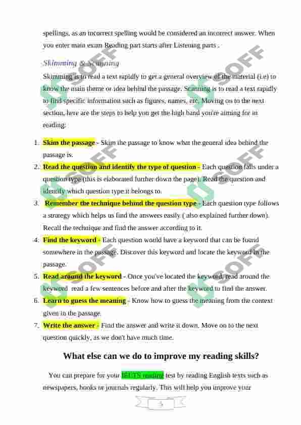 IMPROVING READING AND WRITING  SKILLS 5