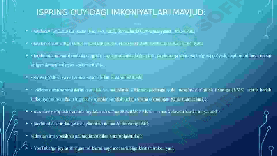 Informatika darsida o'zi o'qitadigan dasturlardan foydalanish 5