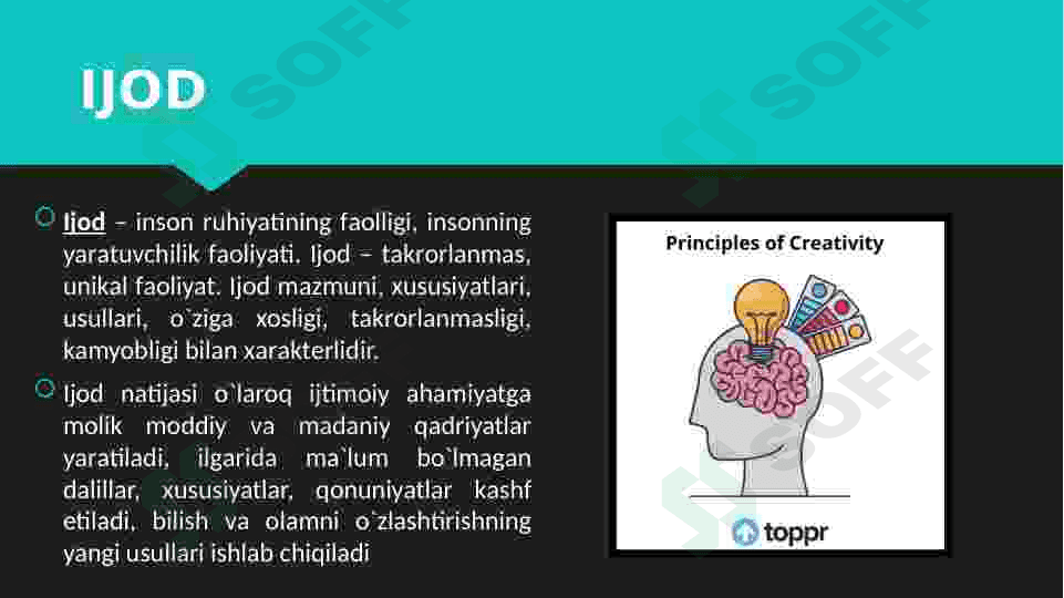 Ijod yangi qadriyatlar yaratish omili 5