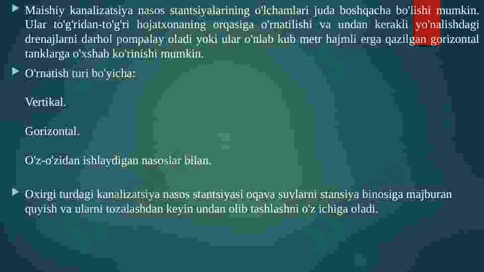 KANALIZATSIYA NASOS  STANSIYALARI 5