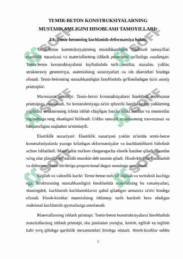OGIR TEMIR BETONNING TARKINI HISOBLASH 6