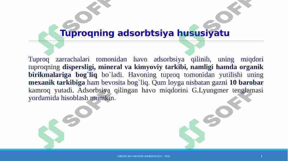 Tuproq havosi uning tarkibi 6