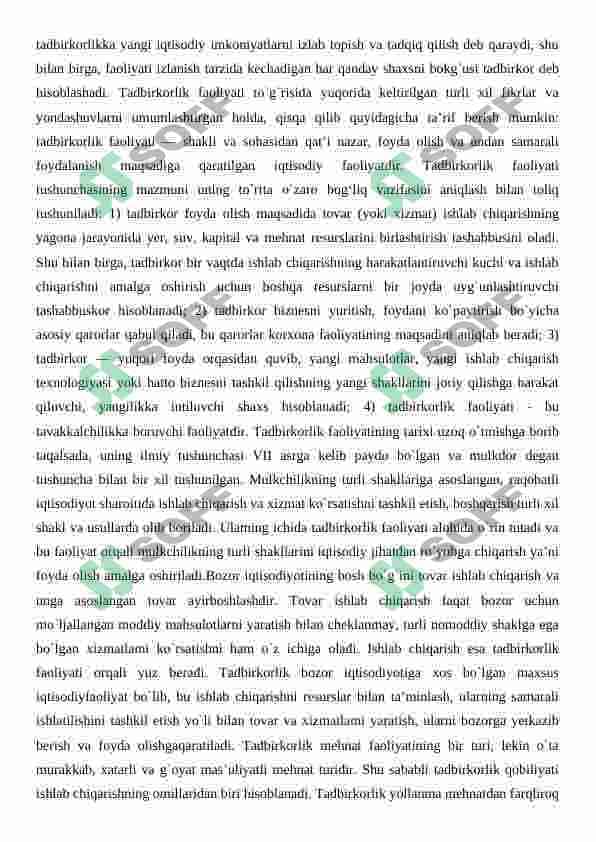 tadbirkorlik faoliyati 6