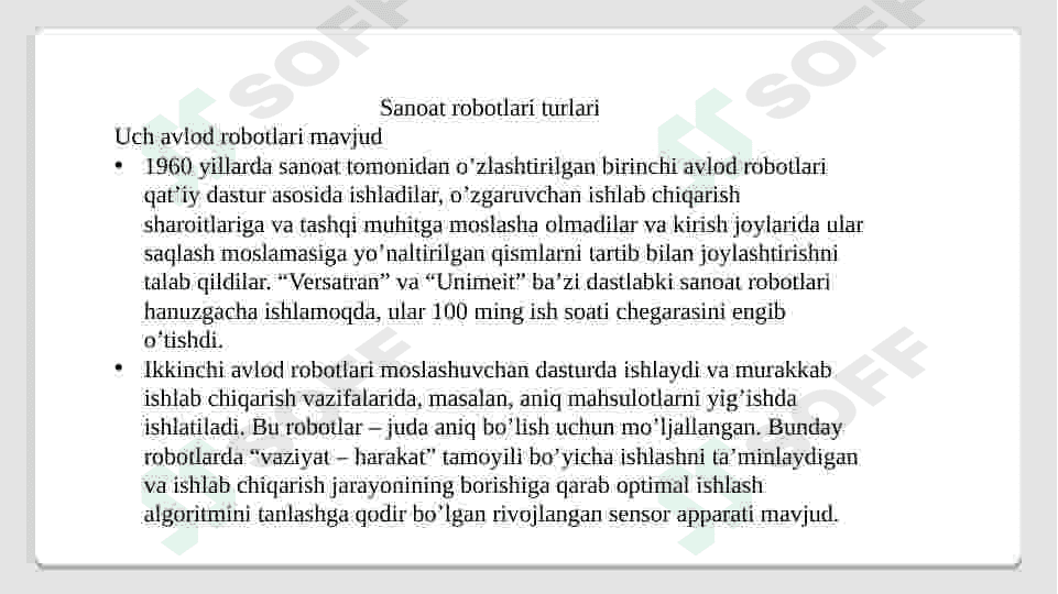 Sanoat robotlarining turlari 6