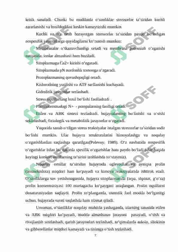O'simliklarning sho'rlanishga chidamliligi 6