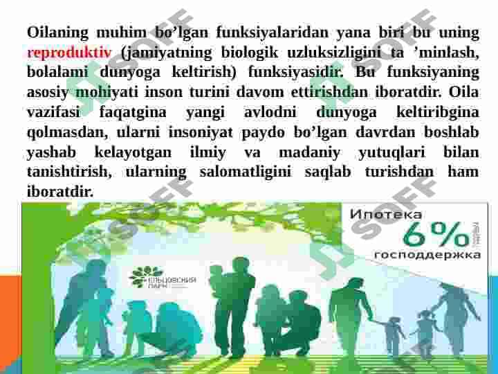 Oilaning funksiyasi, oila tiplari va rollari 6