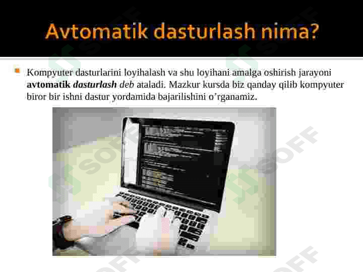 Avtomatik dasturlash 6