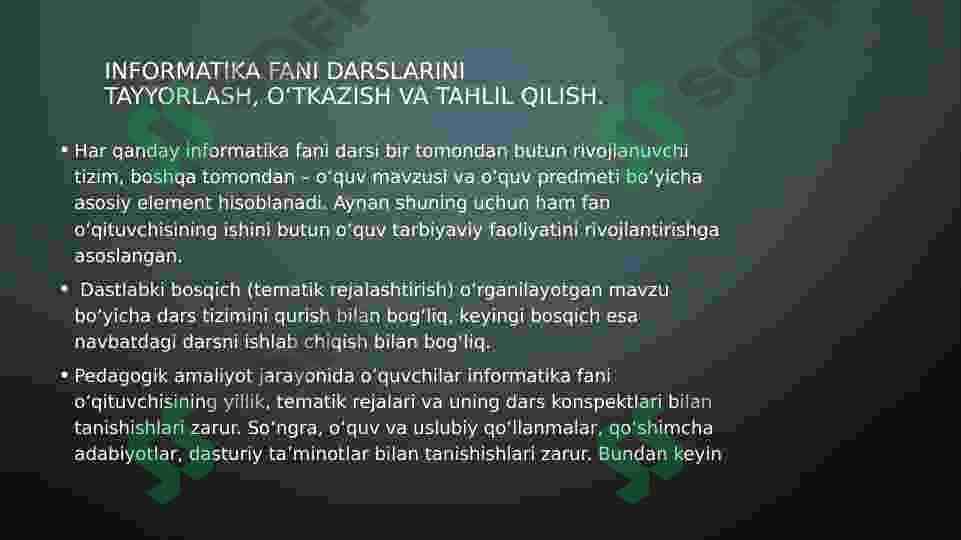 Informatika Darsida O’zi O’qitadigan Dasturlardan Foydalanish 6