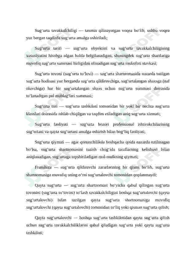Shaxsiy sug'urtada tomonlarning huquq va majburiyatlari 6