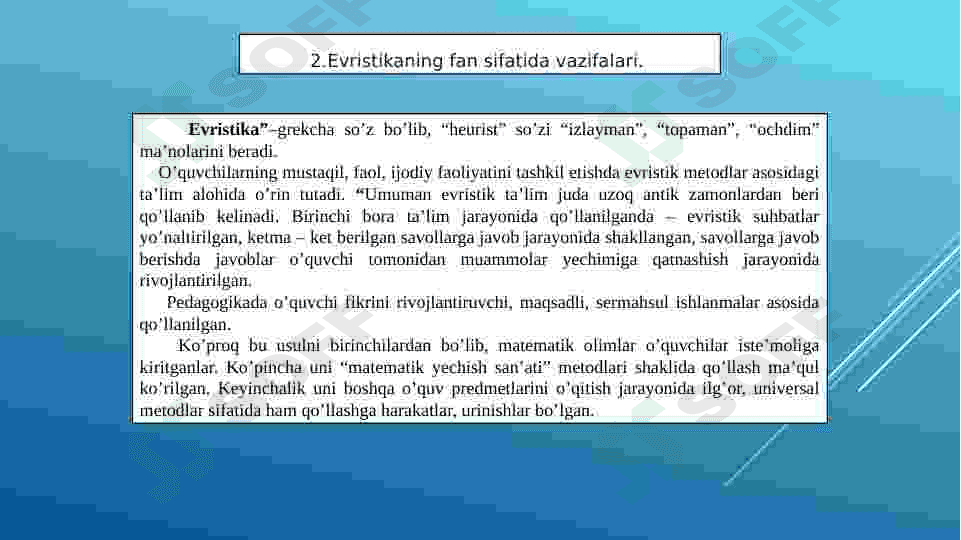 Kreativ fikrlashda everestik qoidalarning turlari 6