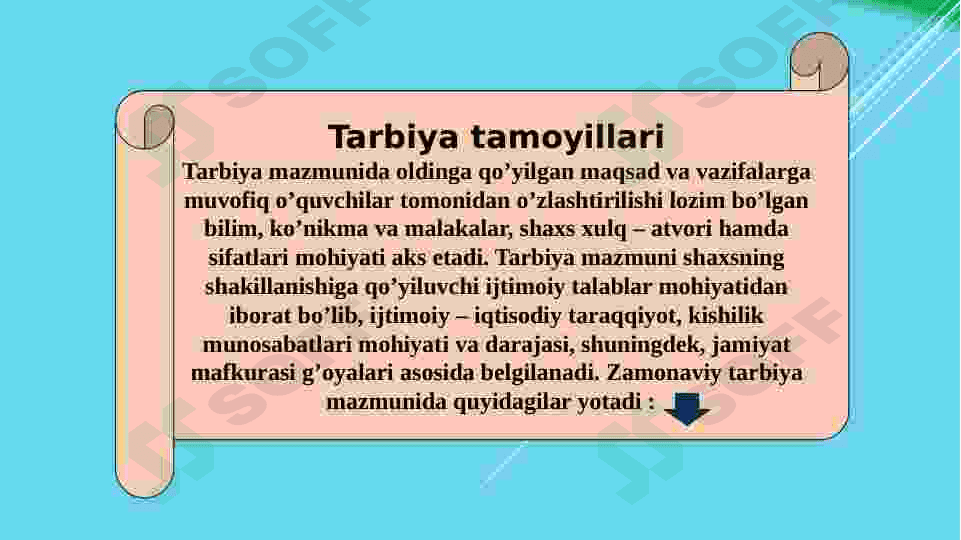 Tarbiya jarayonining mohiyati va mazmuni. 6