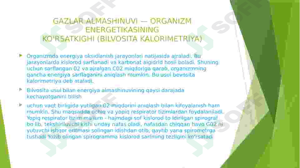 Metabolizm jarayonida energiya hosil boʻlishi va sarflanishi 6