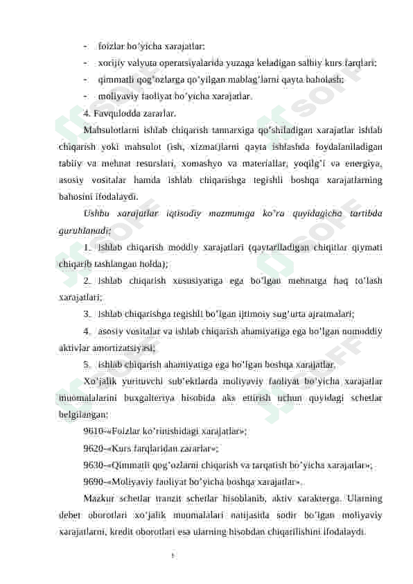 Moliyaviy faoliyat bilan bog'liq xarajatlar hisobi 6