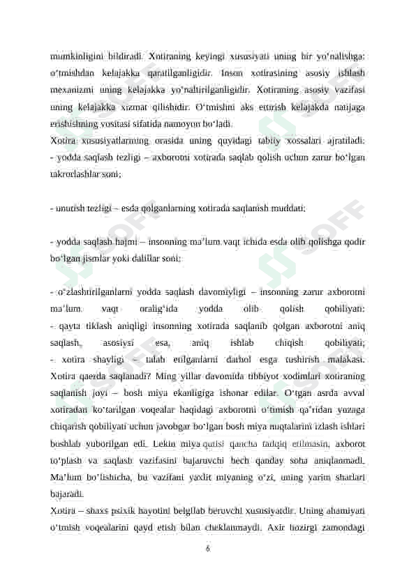 Xotira turlari 6