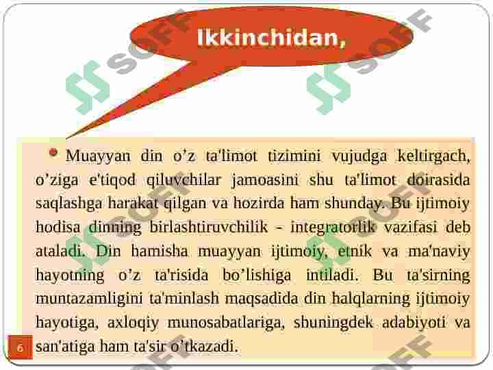 Dinning vujudga kelishi, diniy ta’limotlarning shakllanishi va rivojlanishi 6
