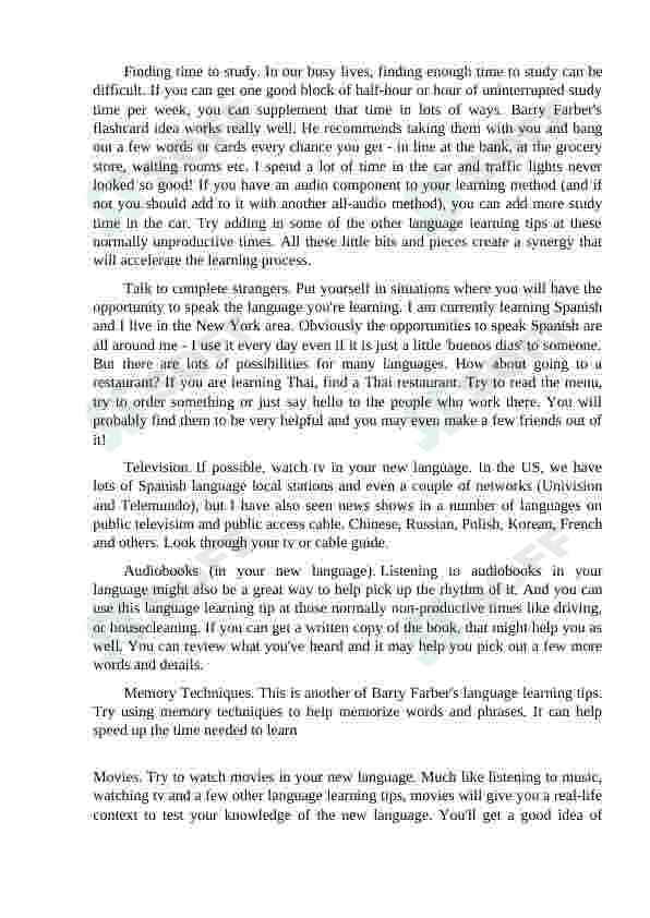 LANGUAGE ADVISORY TIPS AND ADVICE FOR LANGUAGE LEARNING 6