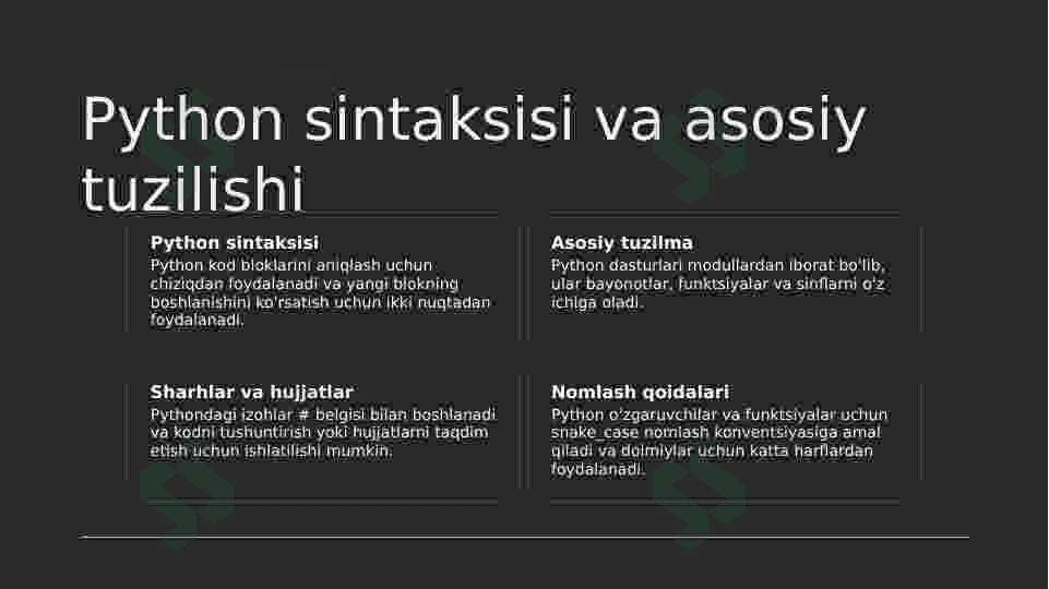 Python dasturlash tilining interfeysi. 6