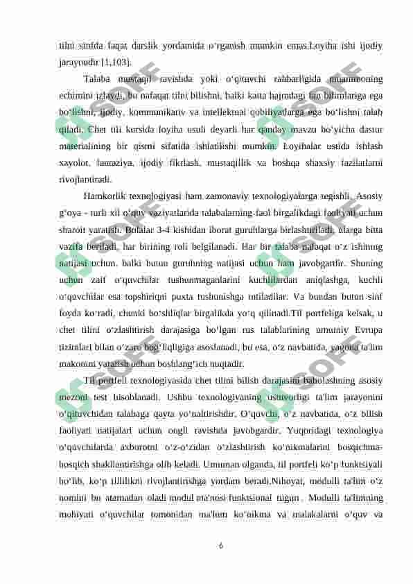 Chet tilini o'rgatishda noan'anaviy usullar 6