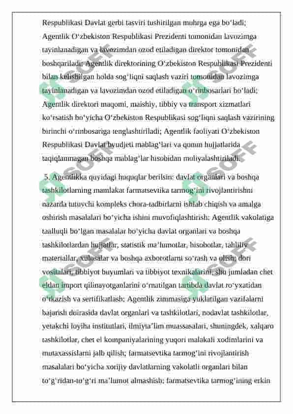 Farmatsevtika faolyatini muvofiqlashtiruvchi qonun hujjatlari 6