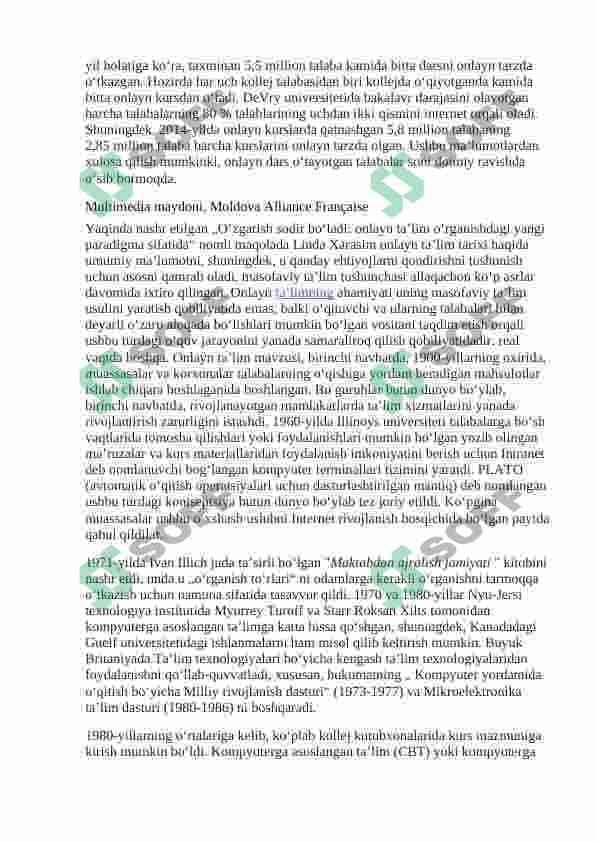 Internetda talim jarayonida foydalanishda bazi muammolar 6