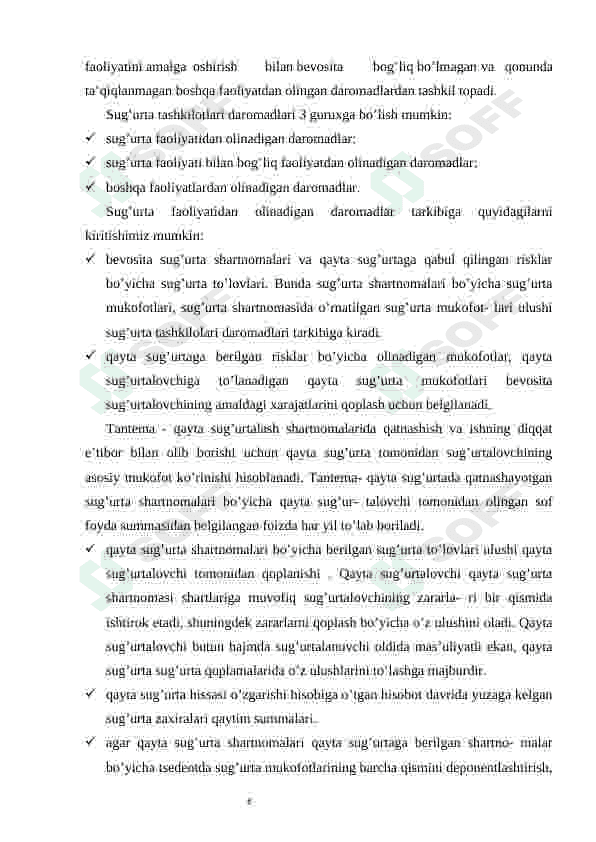 Sug'urta kompaniyalari moliyasining o‘ziga xos xususiyatlari 6