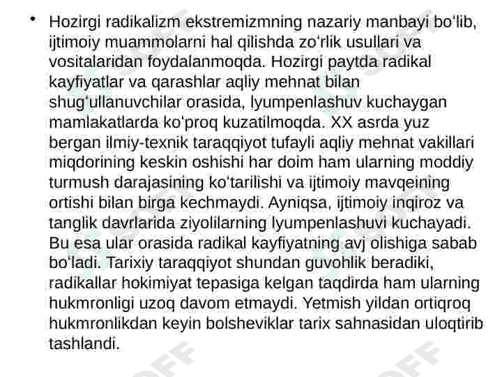 Radikalizm, Ekstremizm, Terrorizm 6
