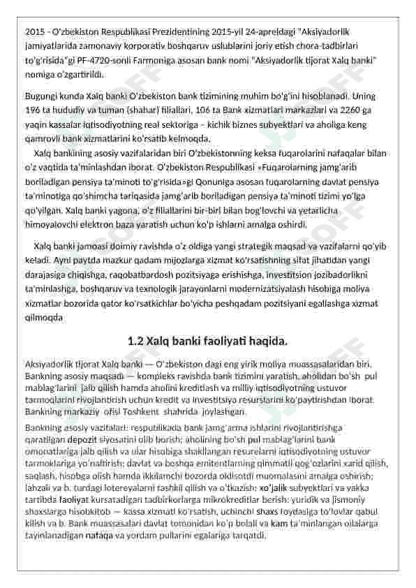 amaliyot hisoboti xalq banki 6