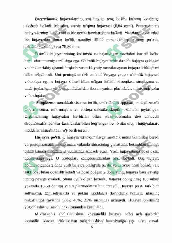 O'simliklar hujayrsining tuzilishi 6
