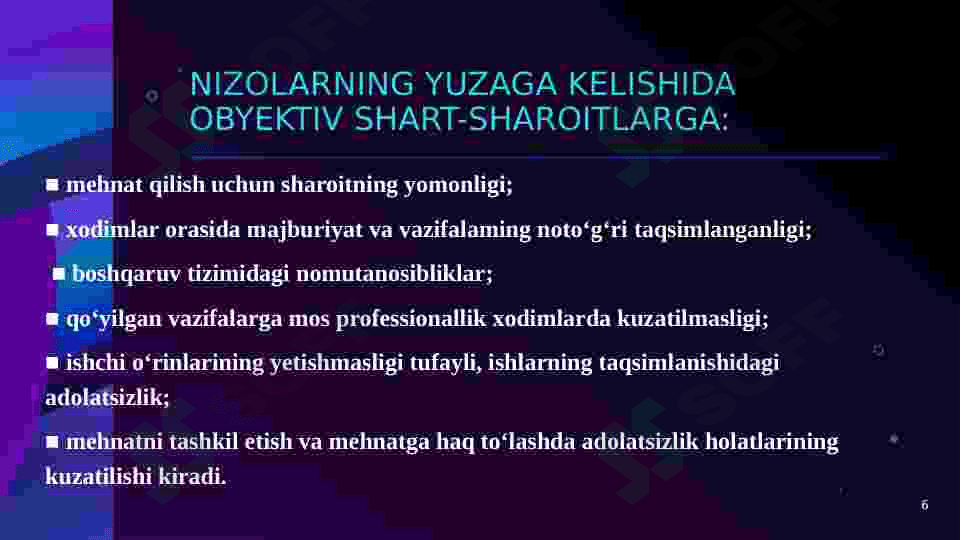 Konfliklarning yuzaga kelishi 6