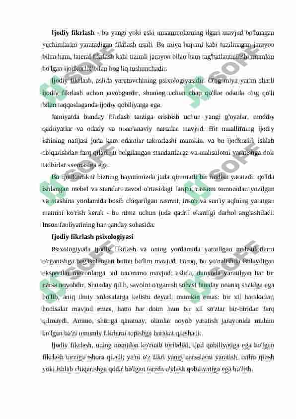 IJODIY VA LATERAL FIKRLASHNING XUSUSIYATLARI. 6