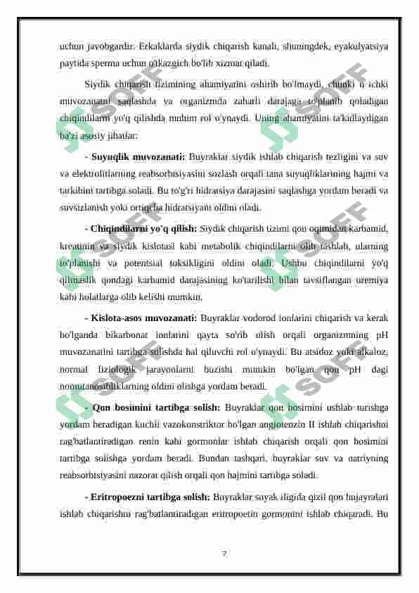 Ayirish sistemasi va Ichki sekretsiya bezlari 6