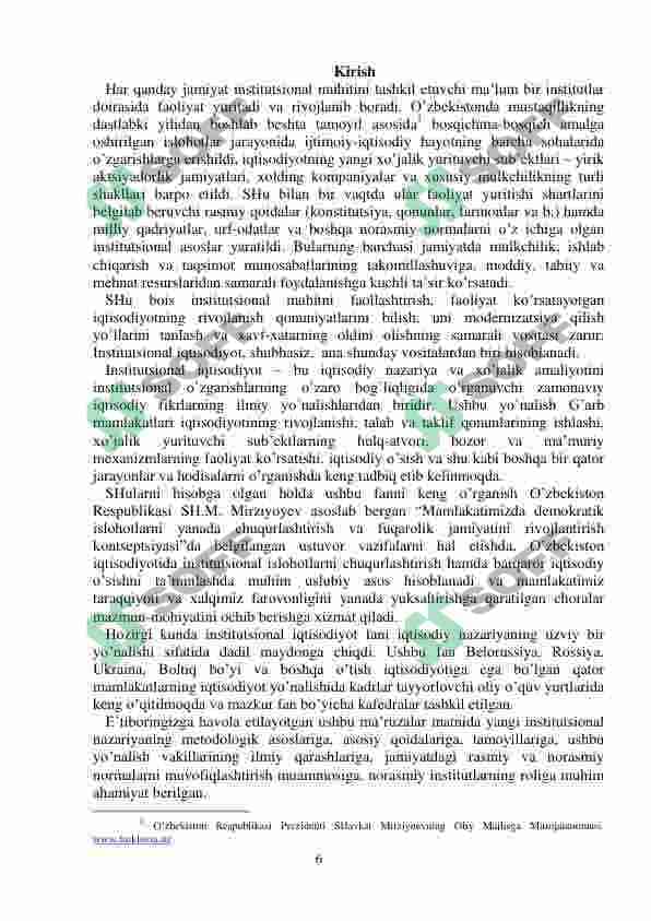 Institutsional Iqtisodiyot oʻquv-uslubiy majmua 6