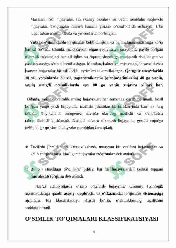 O’SIMLIK TO’QIMALARI 6