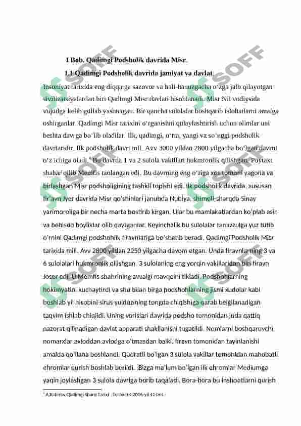 Misr qadimgi va oʻrta podsholik davrida 6